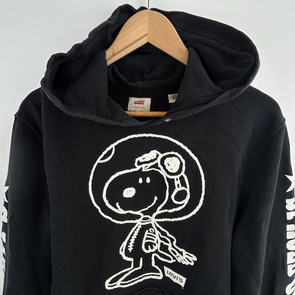 Levi’s x Peanuts Snoopy Graphic Hoodie Black Men's Medium - Picture 1 of 13